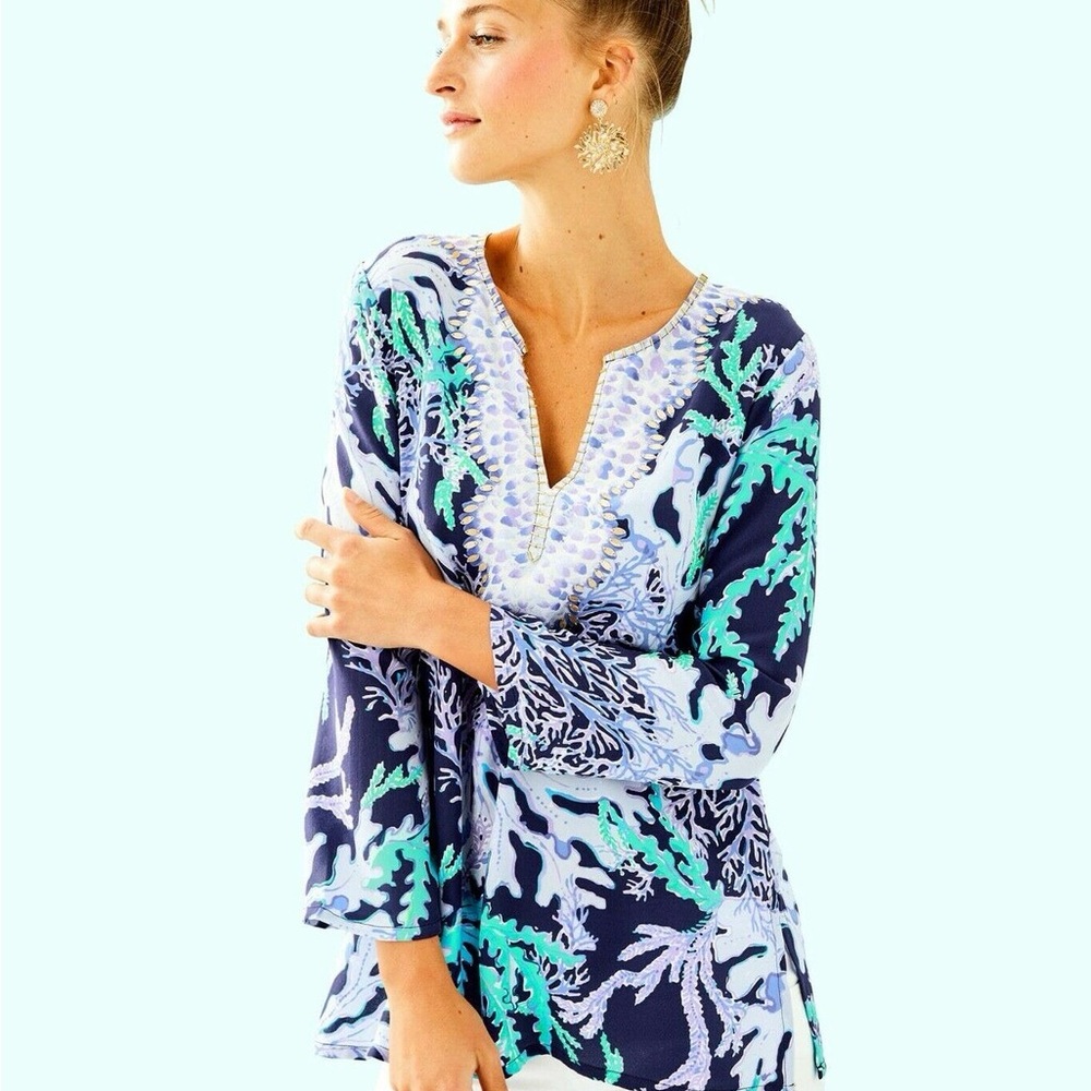 Lilly Pulitzer Renato Silk Tunic in Swish Sway